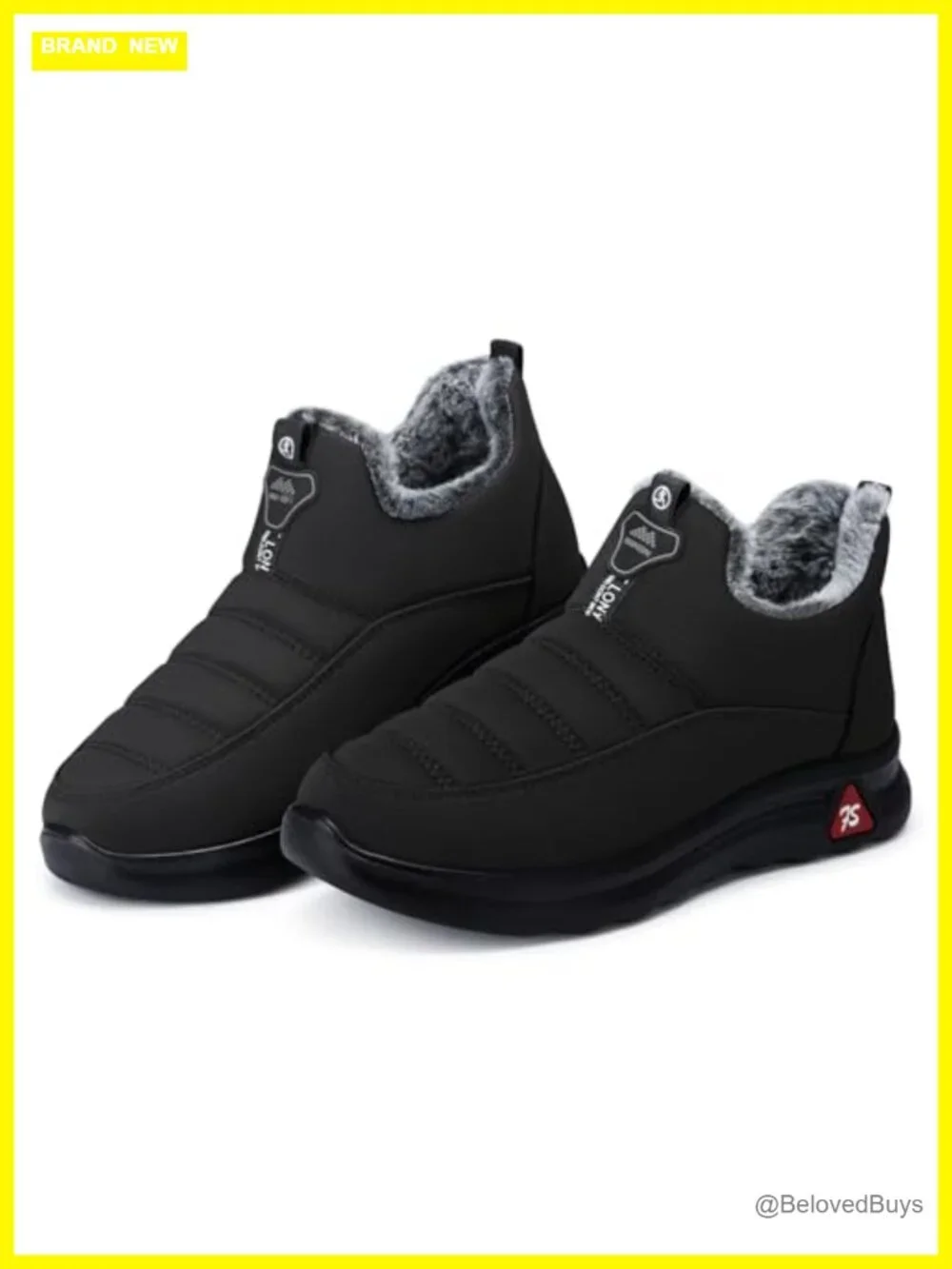 Warm Fur Lined Water Resistant Slip On Ankle Snow Boots